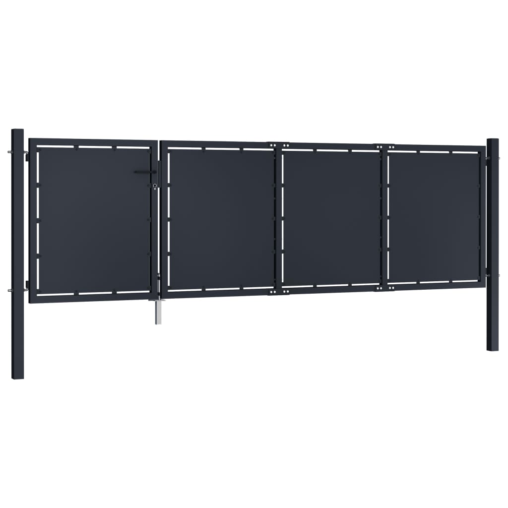 Garden Gate Steel 350x75 cm Anthracite