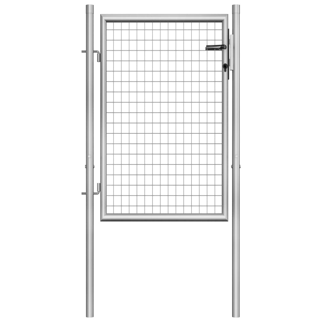 Garden Gate Galvanised Steel 105x100 cm Silver