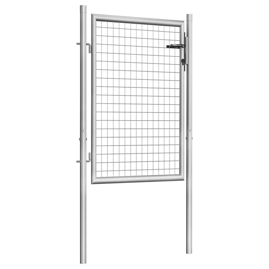 Garden Gate Galvanised Steel 105x100 cm Silver