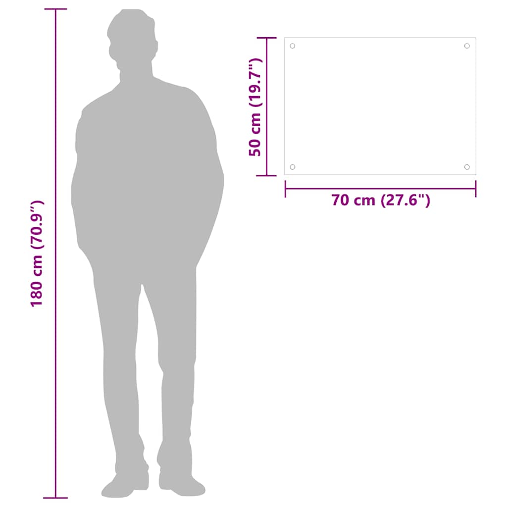 Kitchen Backsplash White 70 x 50 cm Tempered Glass