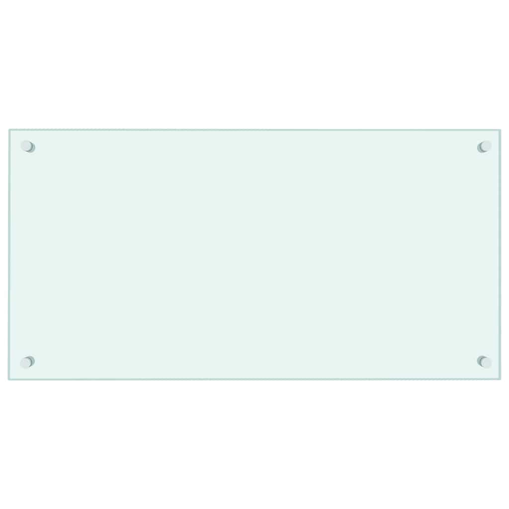 Kitchen Backsplash White 80 x 40 cm Tempered Glass