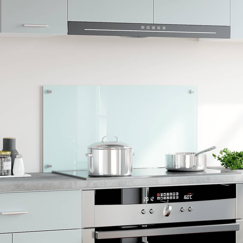 Kitchen Backsplash White 80 x 40 cm Tempered Glass