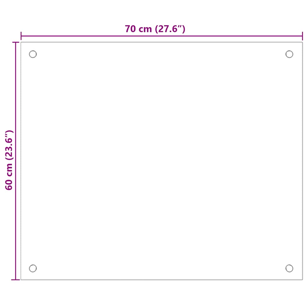 Kitchen Backsplash Transparent 70 x 60 cm Tempered Glass