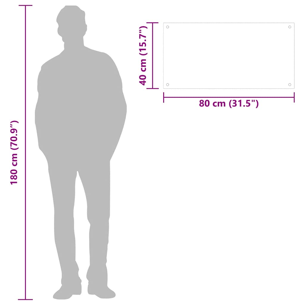 Kitchen Backsplash Transparent 80 x 40 cm Tempered Glass