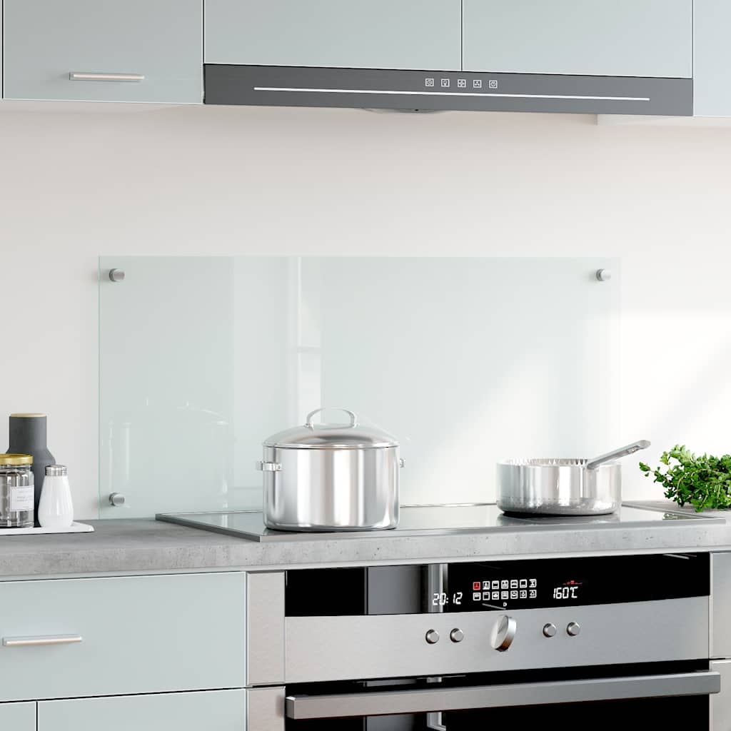 Kitchen Backsplash Transparent 90 x 40 cm Tempered Glass