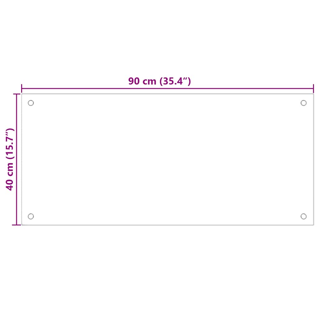 Kitchen Backsplash Transparent 90 x 40 cm Tempered Glass