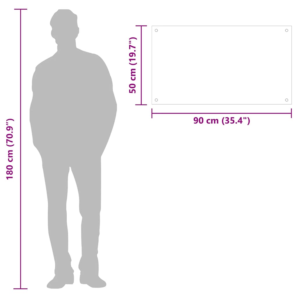 Kitchen Backsplash Transparent 90 x 50 cm Tempered Glass