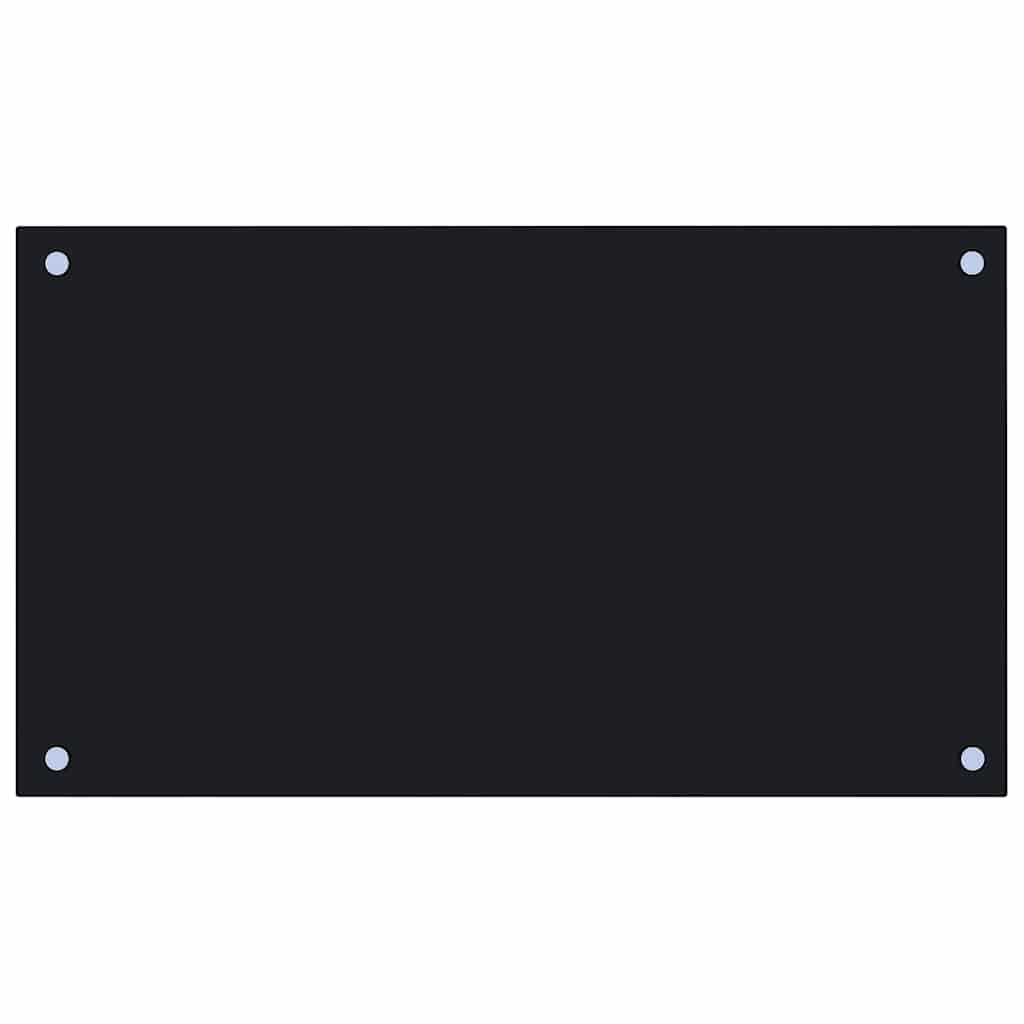 Kitchen Backsplash Black 70 x 40 cm Tempered Glass