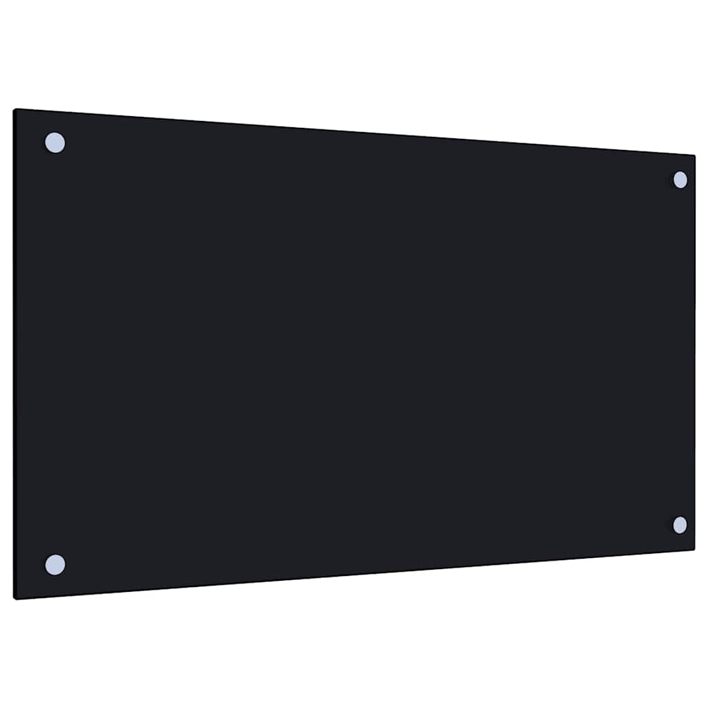 Kitchen Backsplash Black 70 x 40 cm Tempered Glass