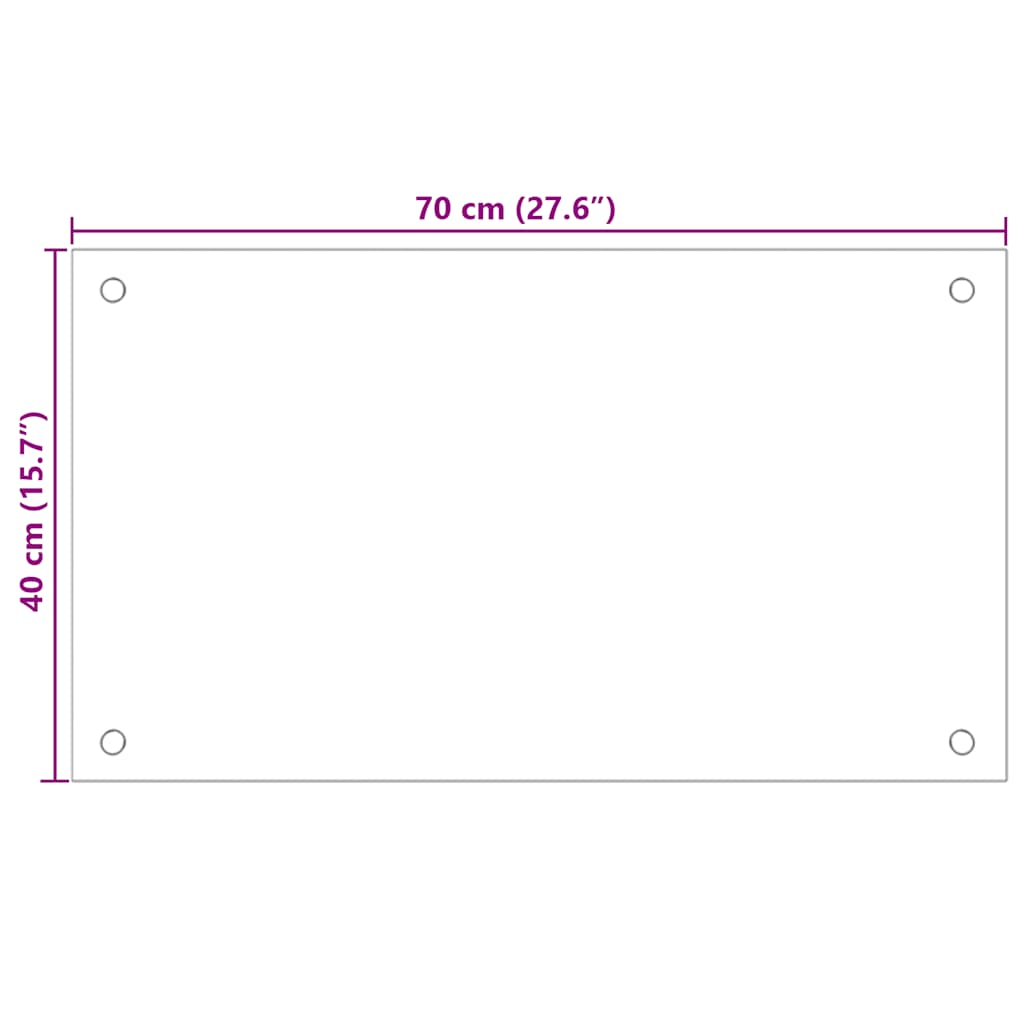 Kitchen Backsplash Black 70 x 40 cm Tempered Glass