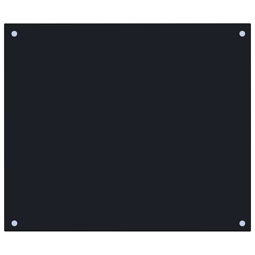 Kitchen Backsplash Black 70 x 60 cm Tempered Glass