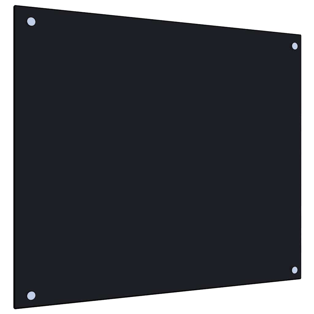 Kitchen Backsplash Black 70 x 60 cm Tempered Glass