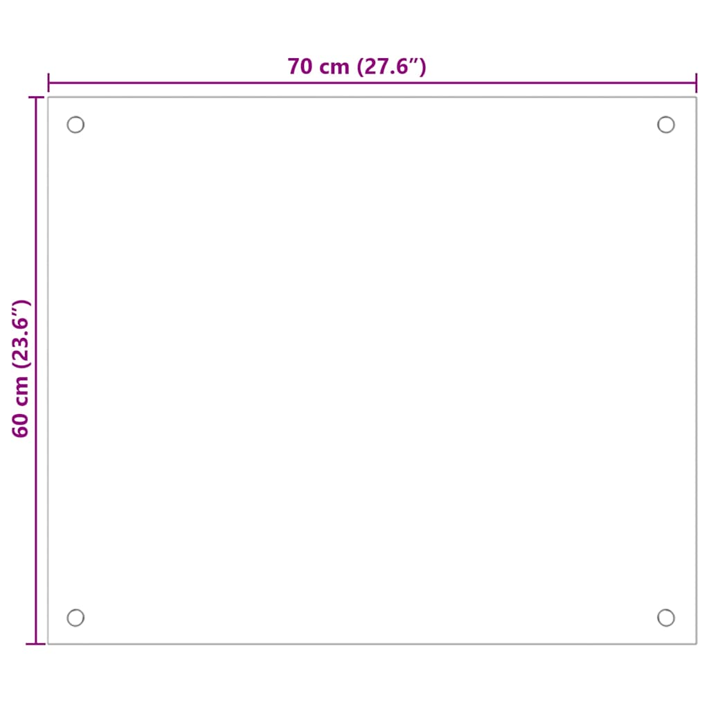 Kitchen Backsplash Black 70 x 60 cm Tempered Glass