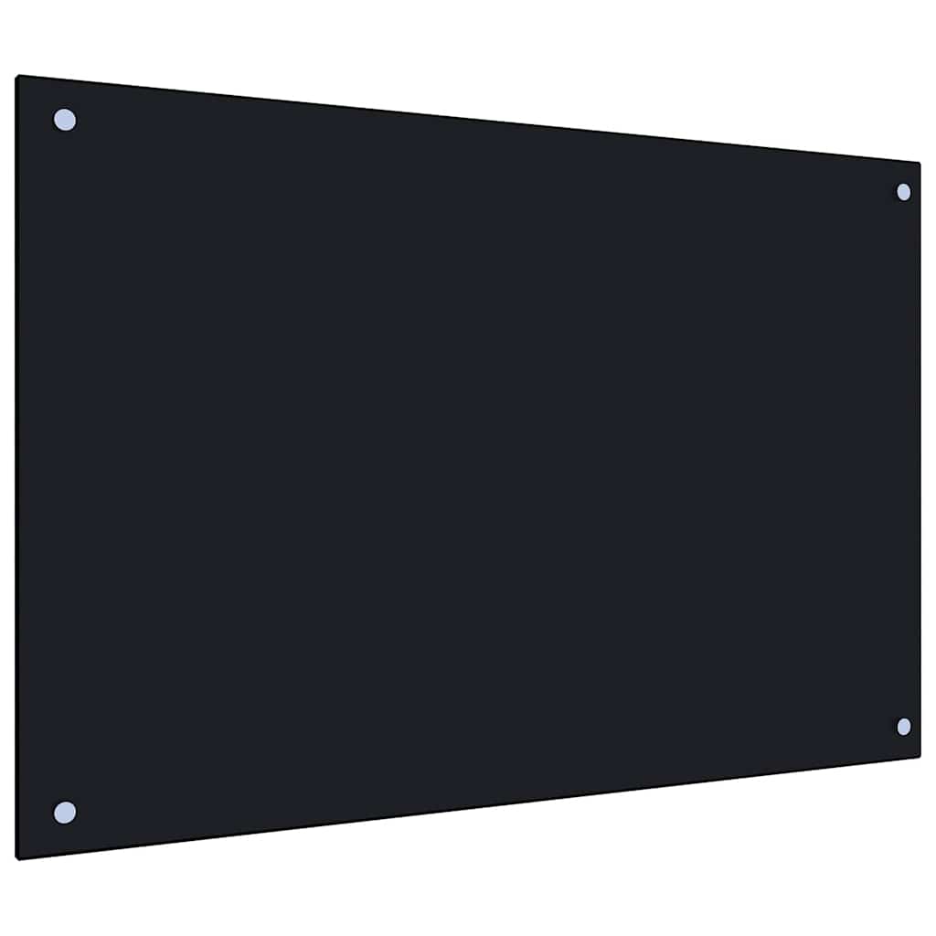 Kitchen Backsplash Black 90 x 50 cm Tempered Glass