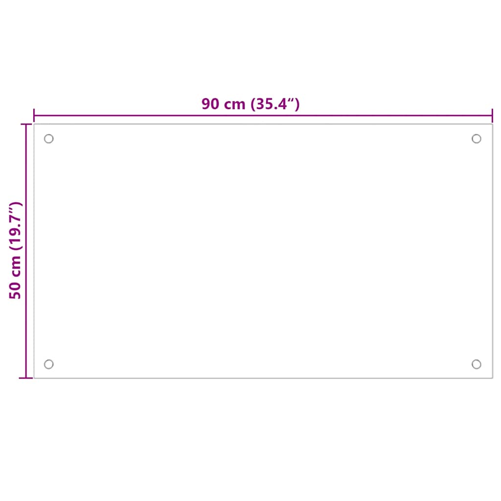 Kitchen Backsplash Black 90 x 50 cm Tempered Glass