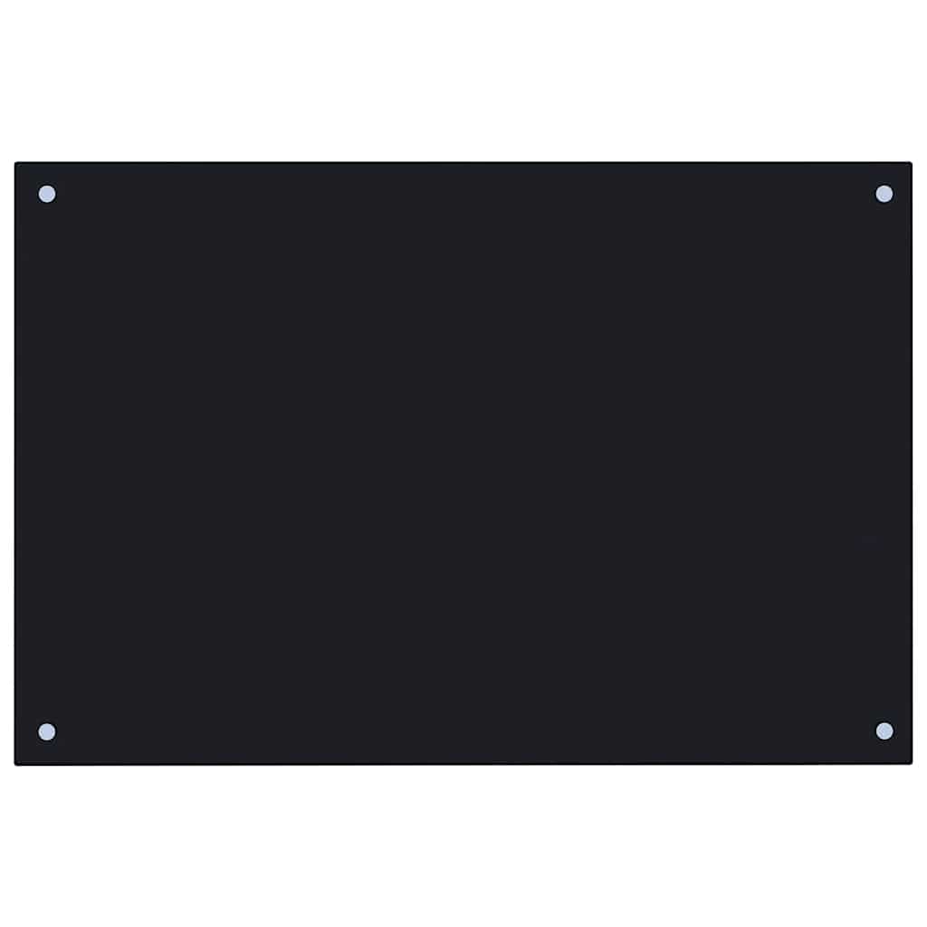 Kitchen Backsplash Black 90 x 60 cm Tempered Glass
