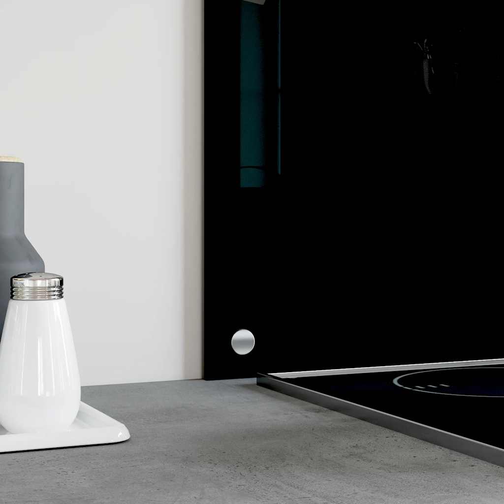 Kitchen Backsplash Black 90 x 60 cm Tempered Glass