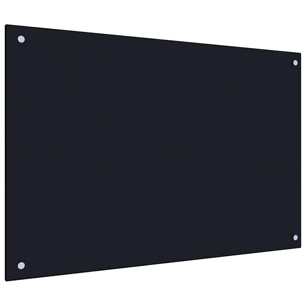 Kitchen Backsplash Black 90 x 60 cm Tempered Glass