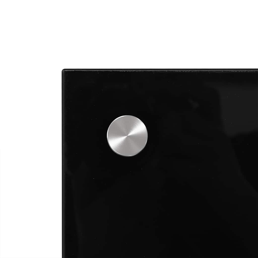 Kitchen Backsplash Black 90 x 60 cm Tempered Glass