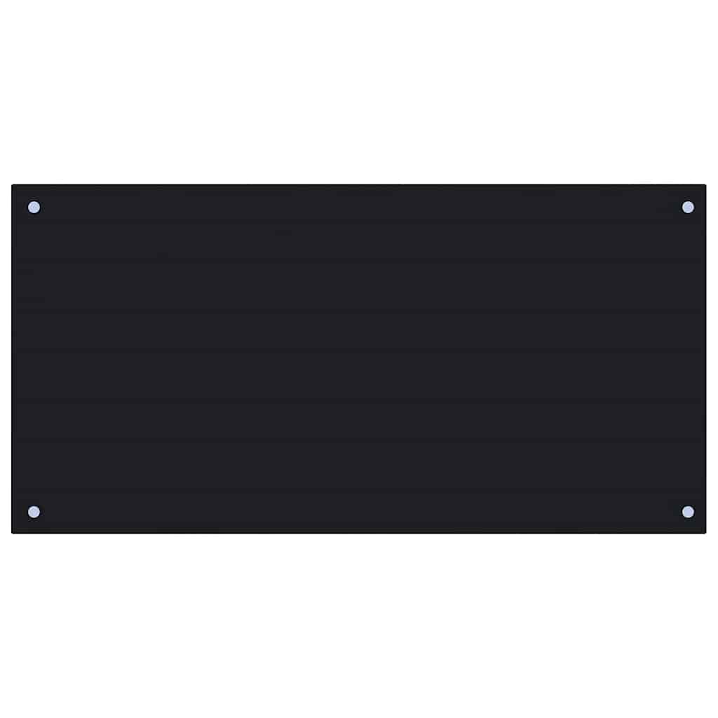 Kitchen Backsplash Black 100 x 50 cm Tempered Glass