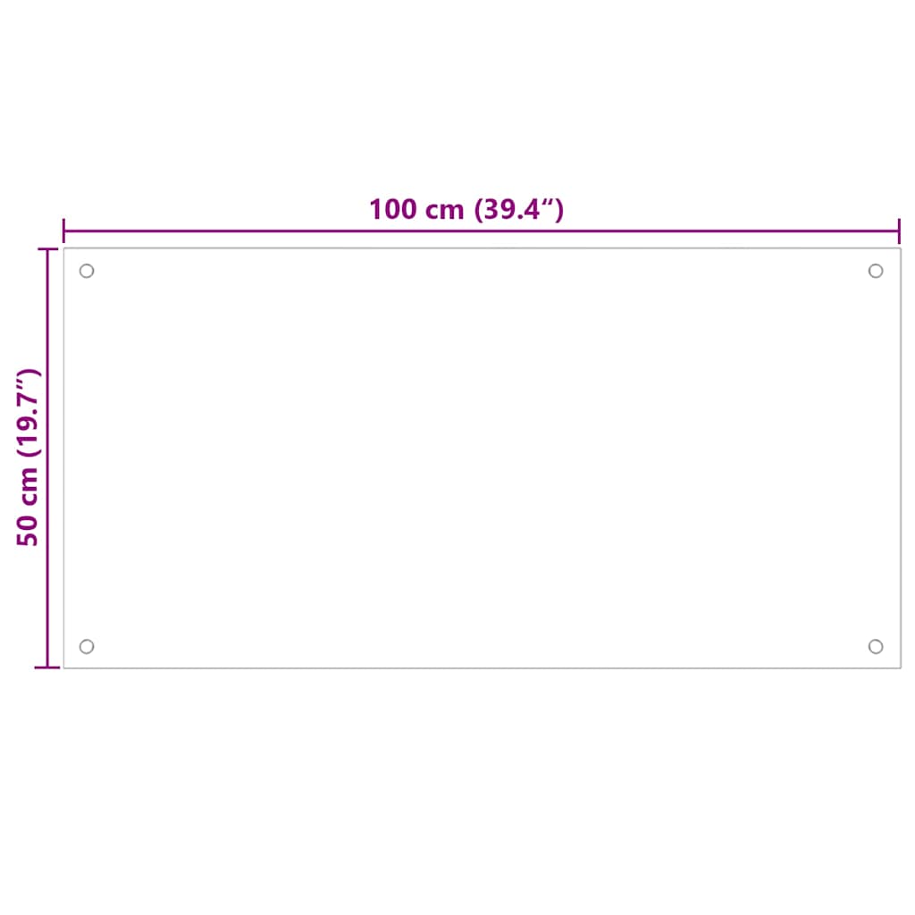 Kitchen Backsplash Black 100 x 50 cm Tempered Glass