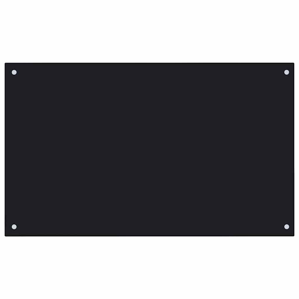 Kitchen Backsplash Black 100 x 60 cm Tempered Glass