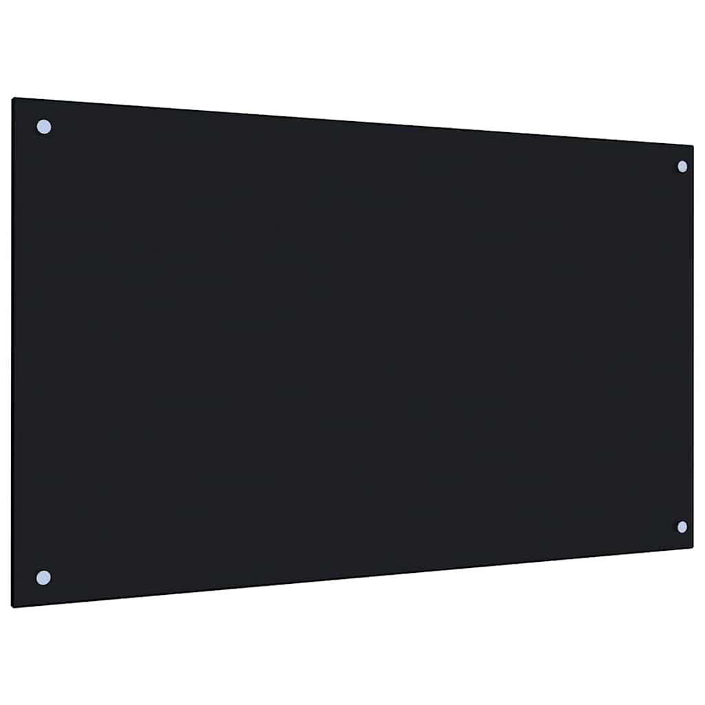 Kitchen Backsplash Black 100 x 60 cm Tempered Glass