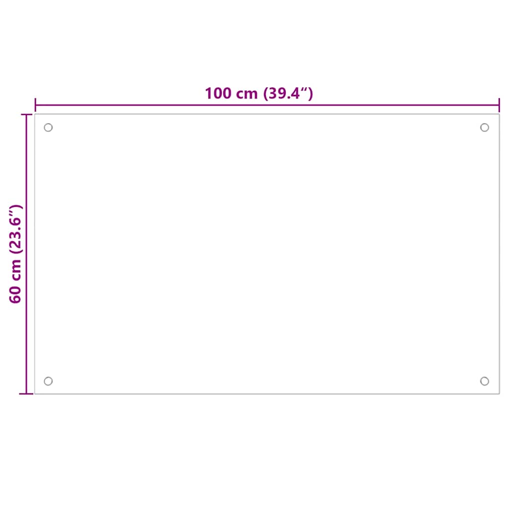 Kitchen Backsplash Black 100 x 60 cm Tempered Glass
