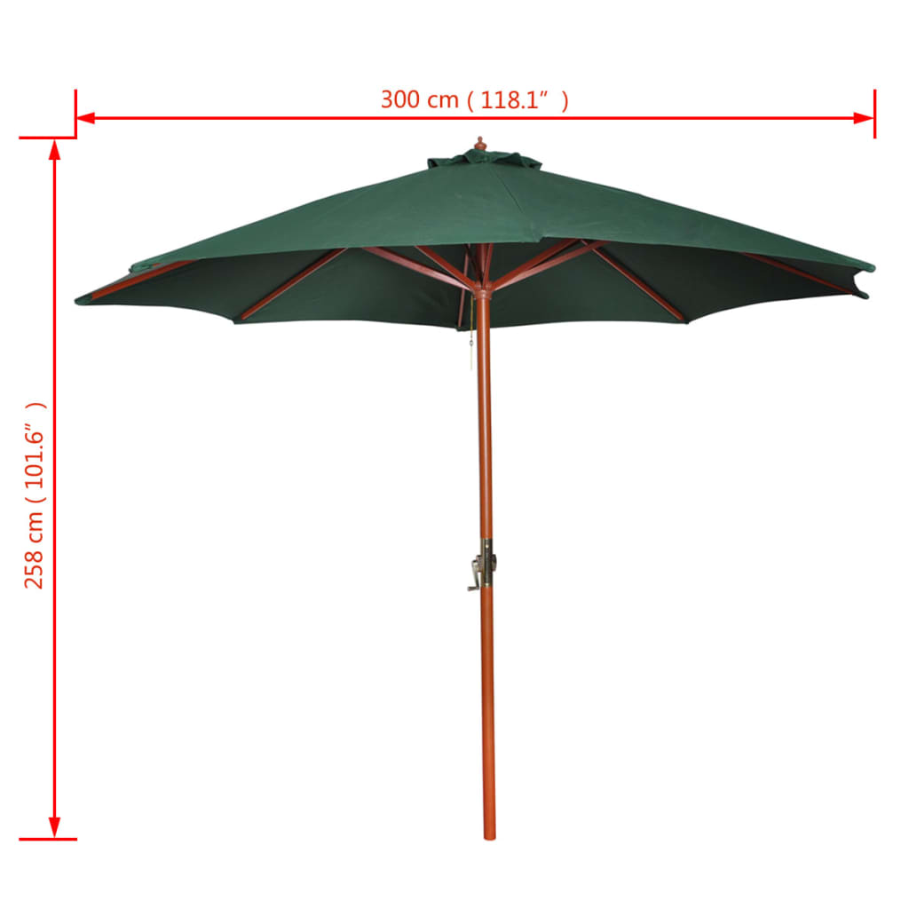 Garden Parasol Green 258 cm