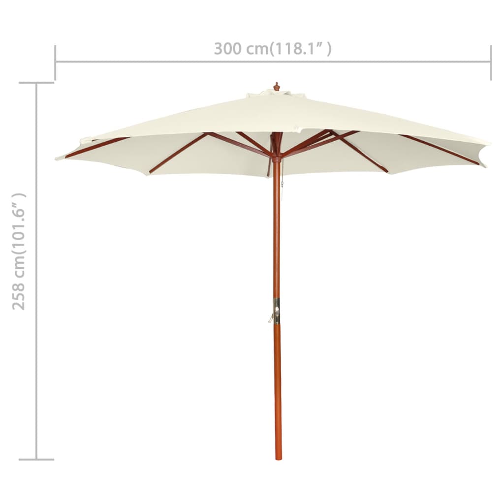 Garden Parasol 300x258 cm Sand White