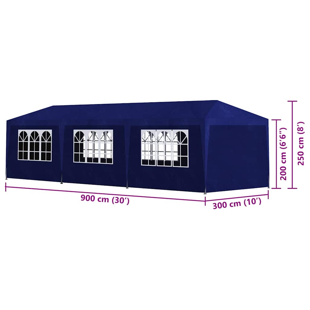Party Tent 3x9 m Blue