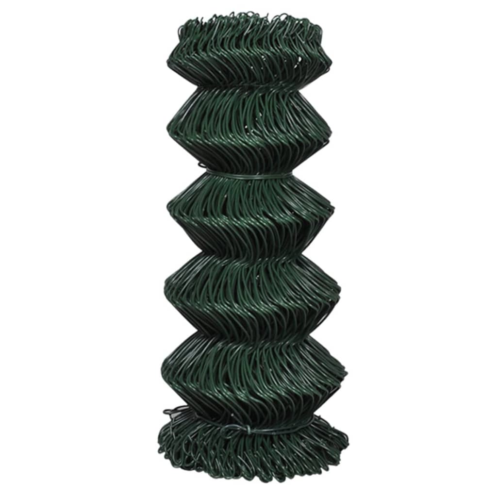Chain Link Fence Steel 0,8x15 m Green