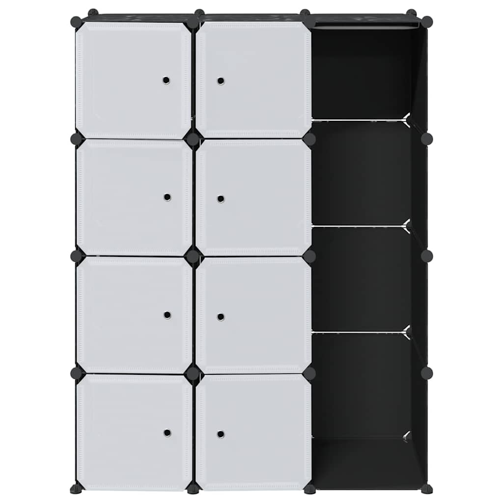 Modular Cabinet 9 Compartments 109x36.5x143 cm Black and White