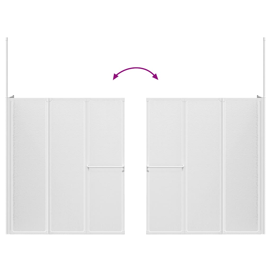 Shower Bath Screen Wall L Shape 70 x 120 x 137 cm 4 Panels Foldable