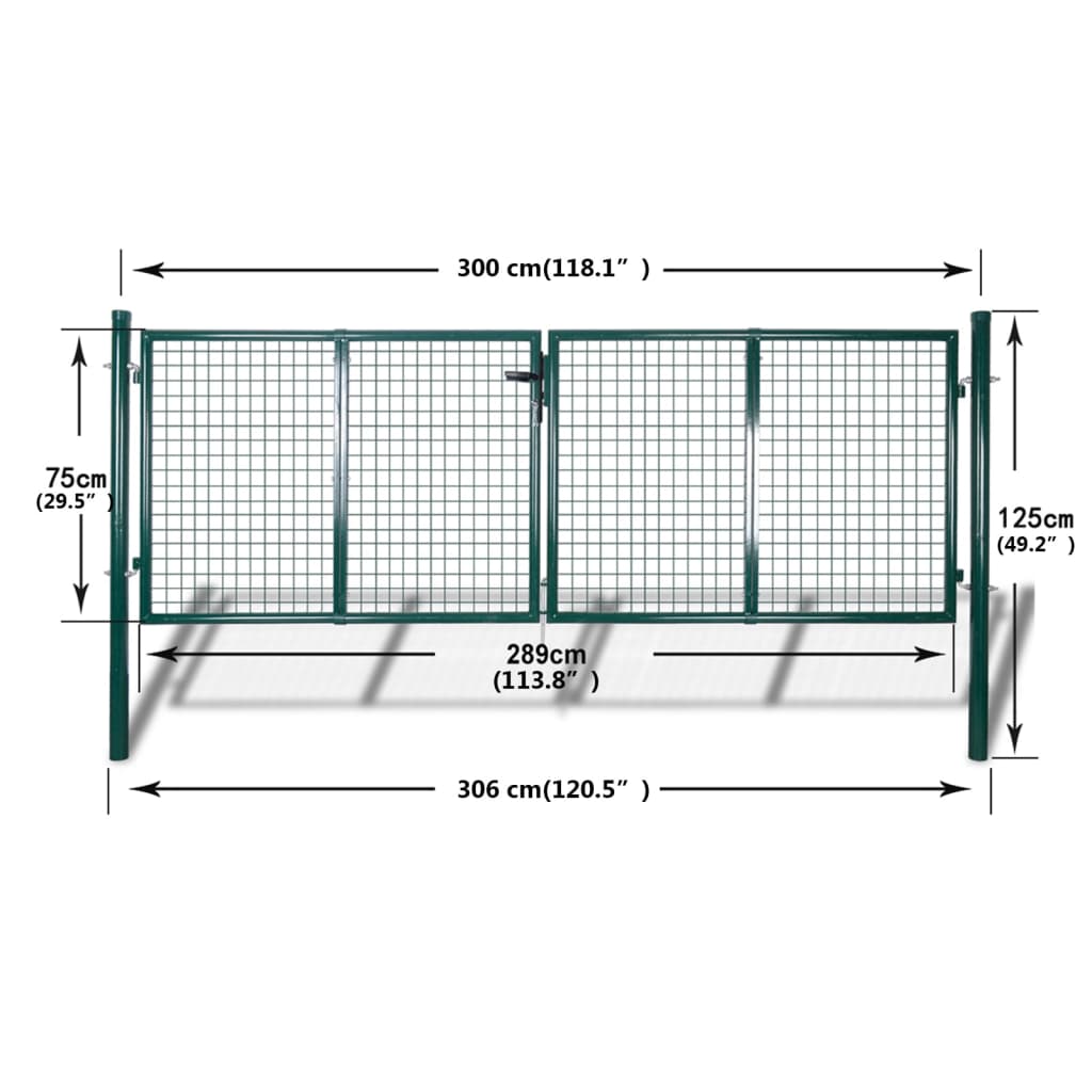 Garden Mesh Gate Fence Door Wall Grille 306x75 cm