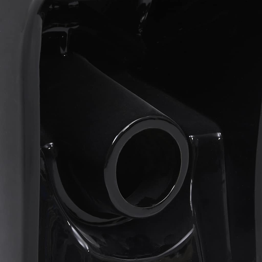 WC Ceramic Toilet Bathroom Round Toilet Bottom Water Flow Black