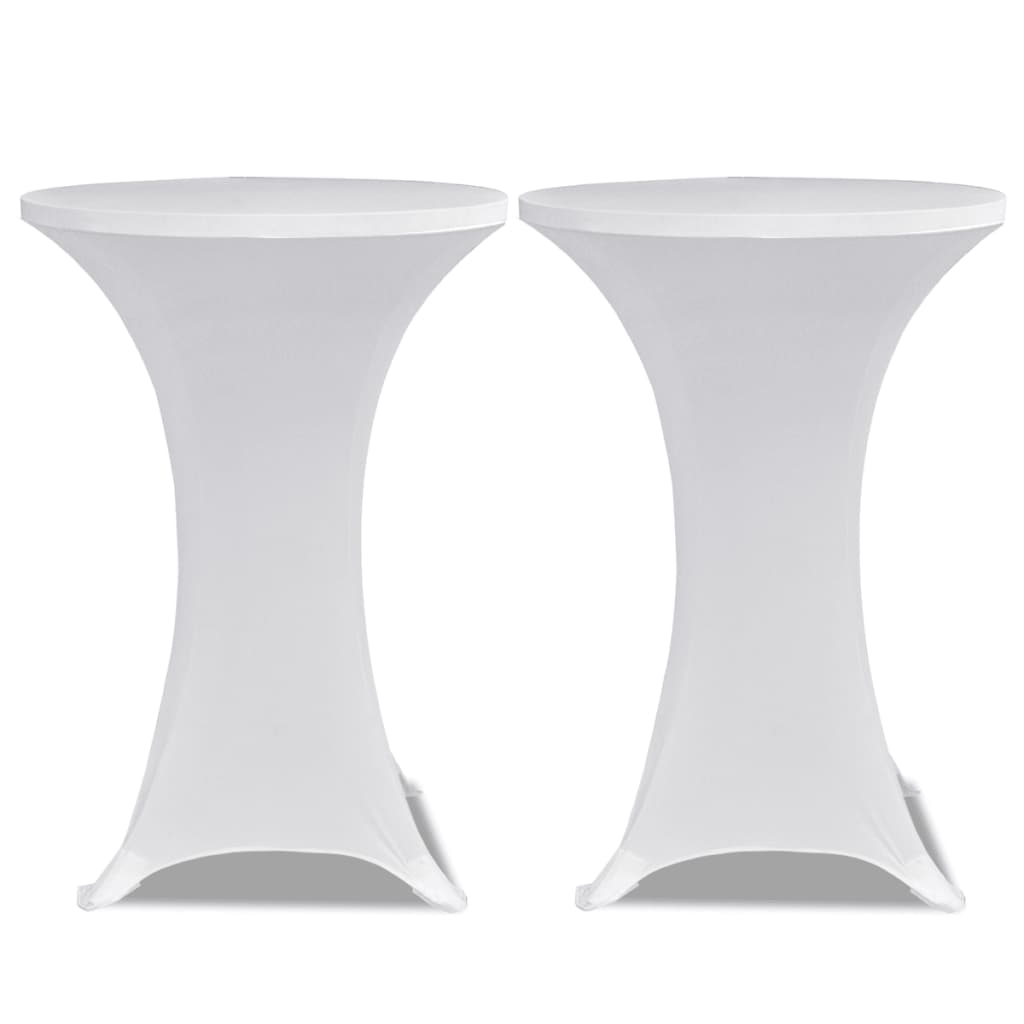 Standing Table Cover Ø 60cm White Stretch 2 pcs