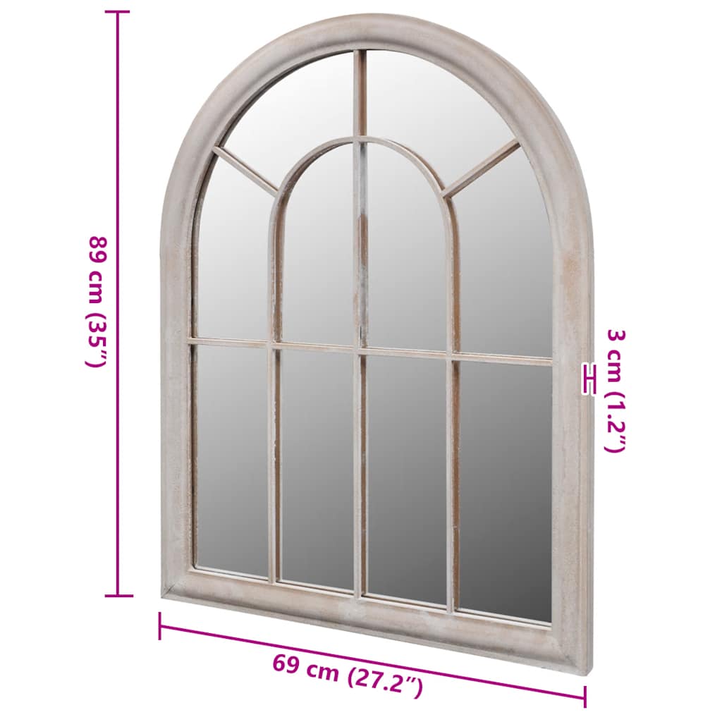 Rustic Arch Garden Mirror 69x89 cm for Indoor and Outdoor Use