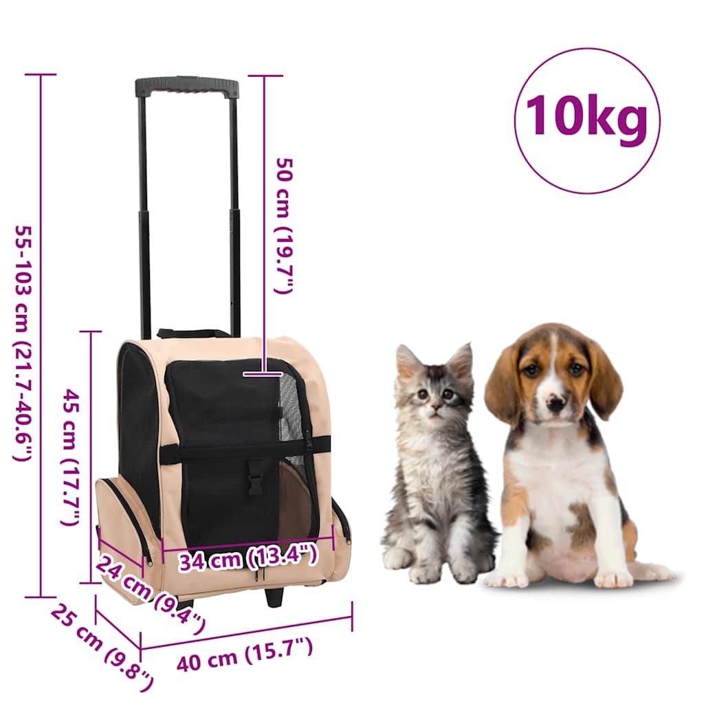 Foldable Multipurpose Pet Trolley Beige