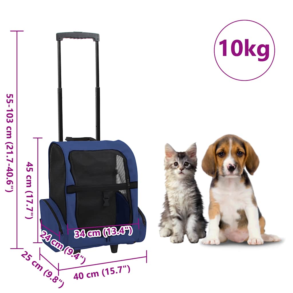 Foldable Multipurpose Pet Trolley Blue