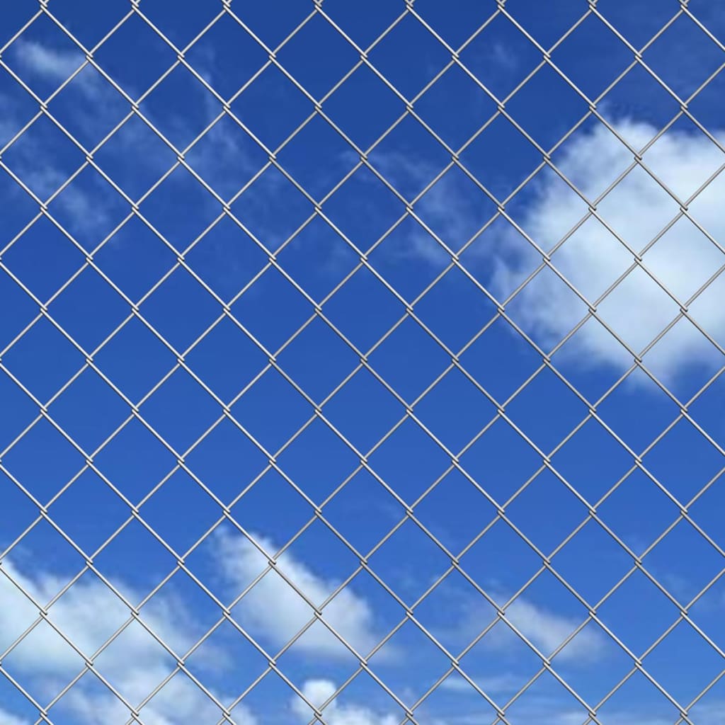 Chain Link Fence Galvanised Steel 15x1.5 m Silver