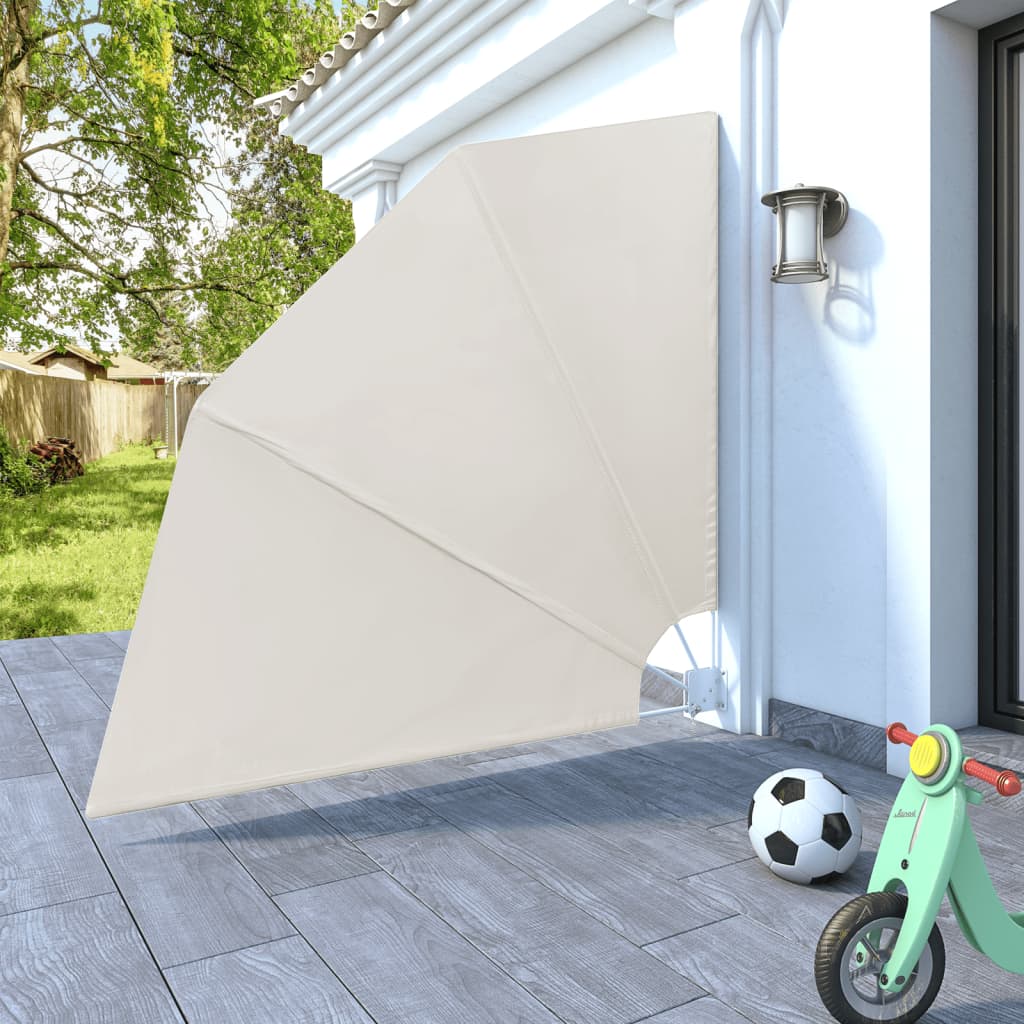 Collapsible Balcony Side Awning Cream 210x210 cm