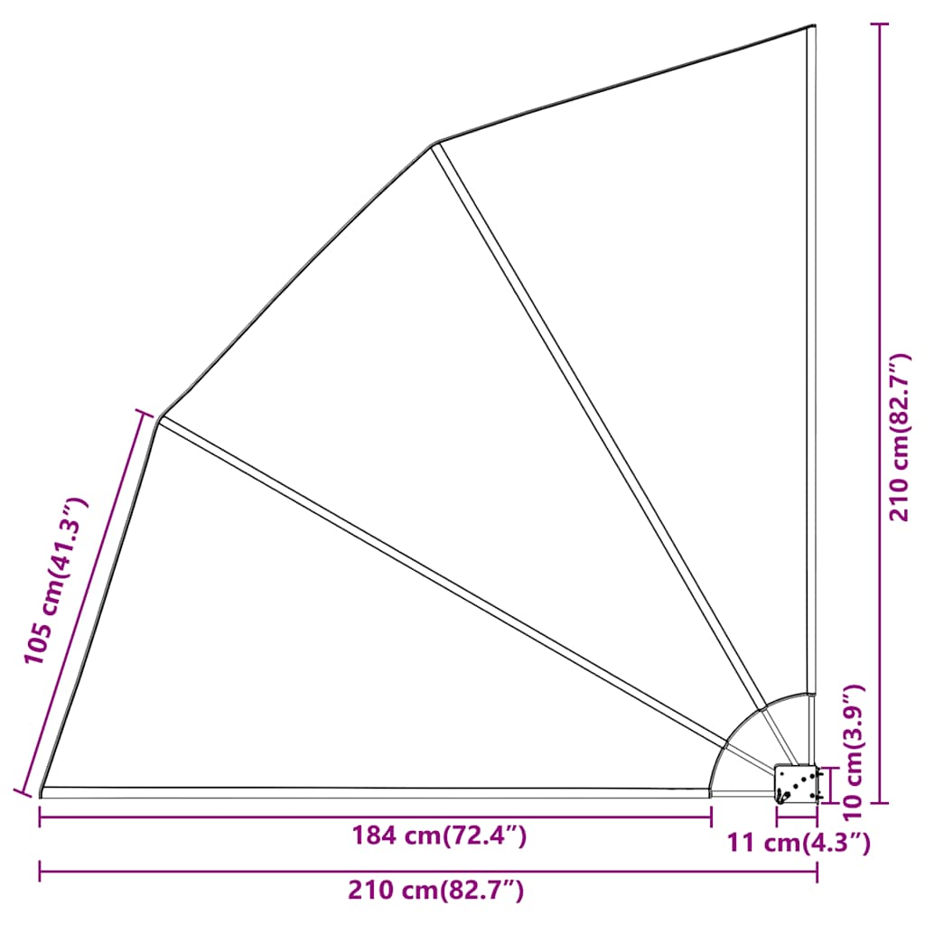 Collapsible Balcony Side Awning Terracotta 210x210 cm