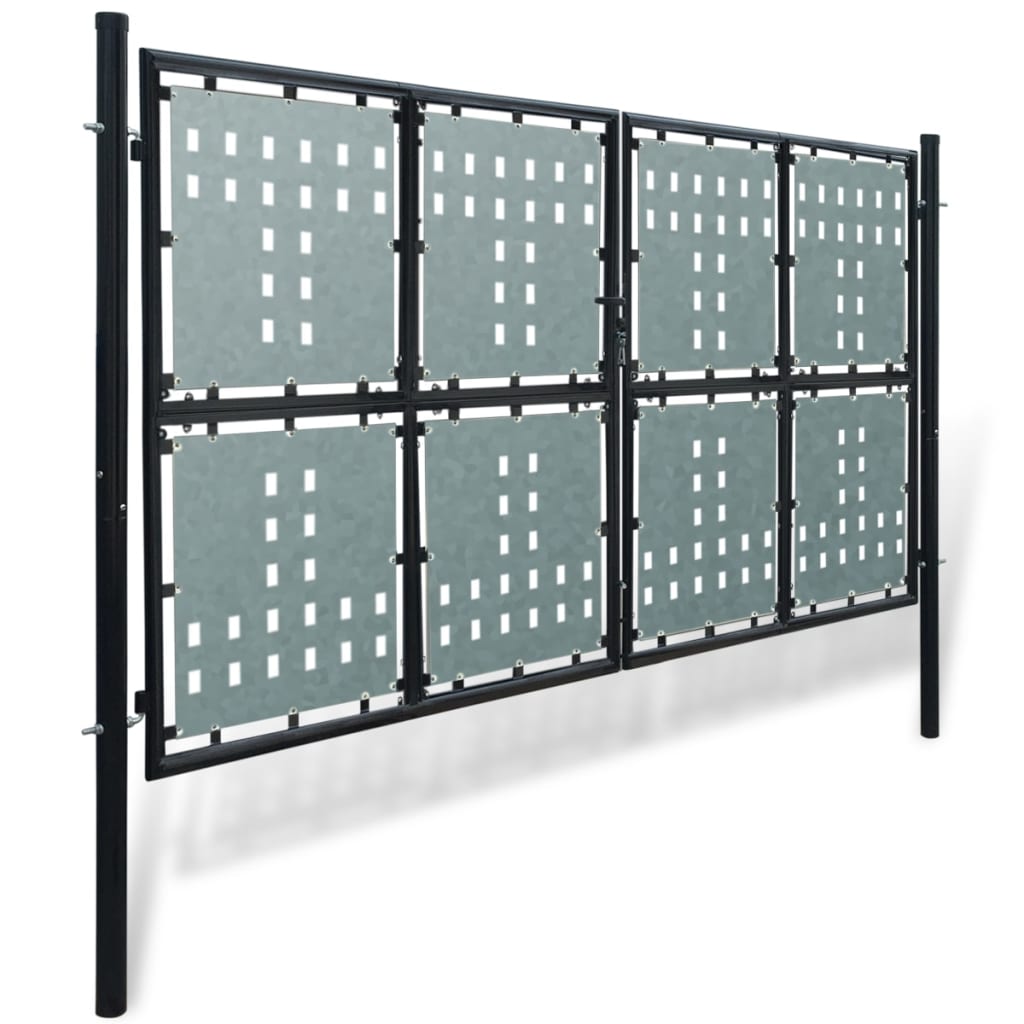 Black Double Door Fence Gate 300 x 250 cm