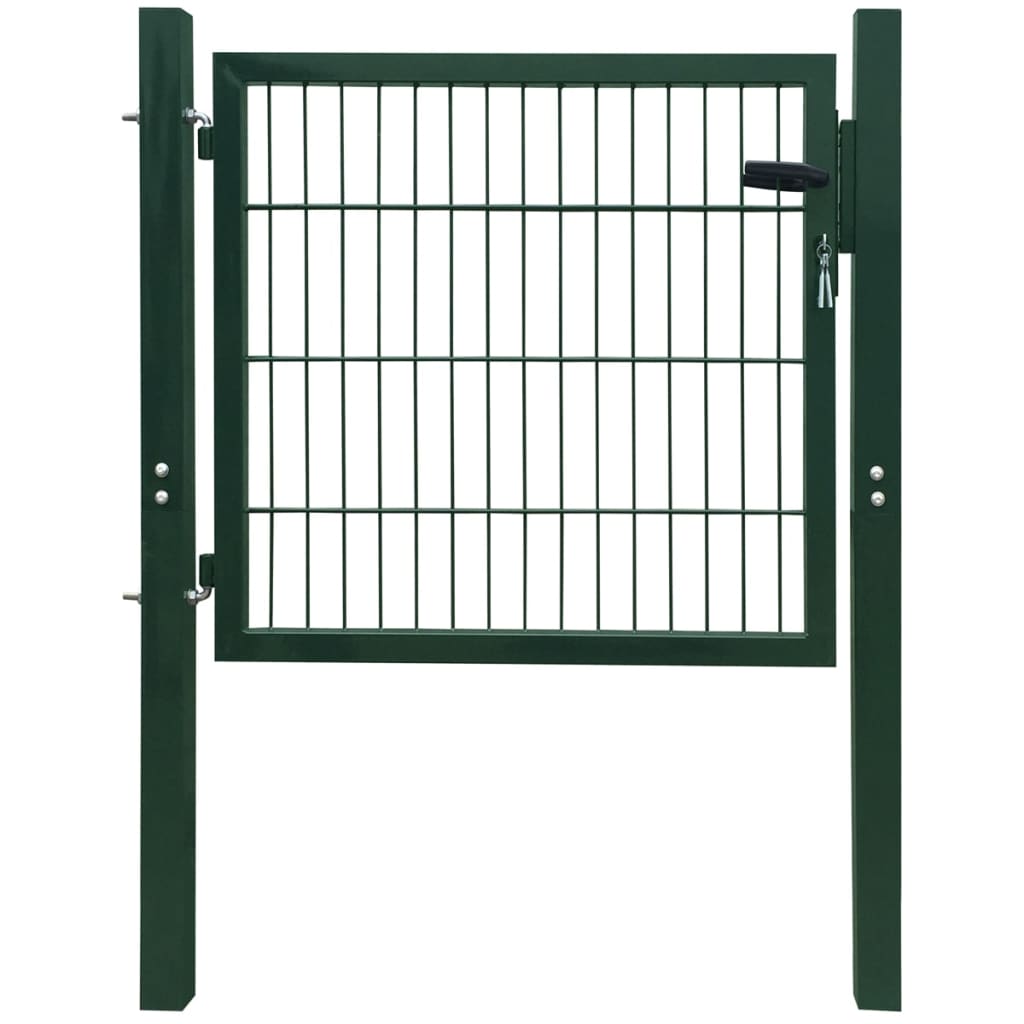Fence Gate Steel Green 105x150 cm