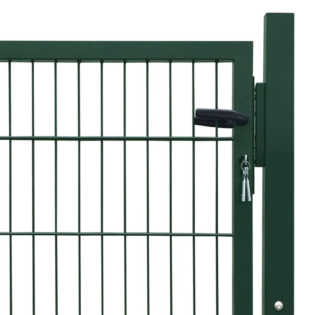 Fence Gate Steel Green 105x150 cm