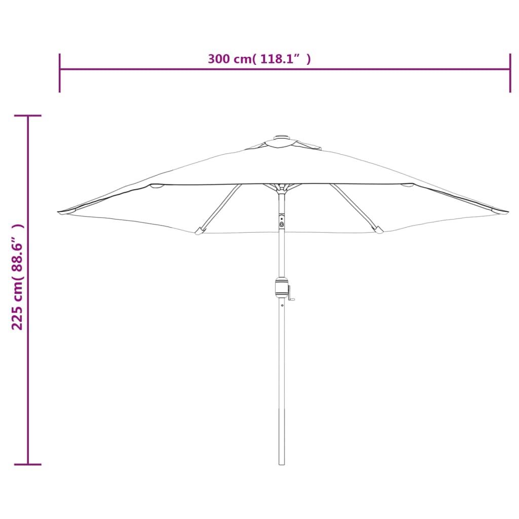 LED Cantilever Garden Parasol 3 m Sand White