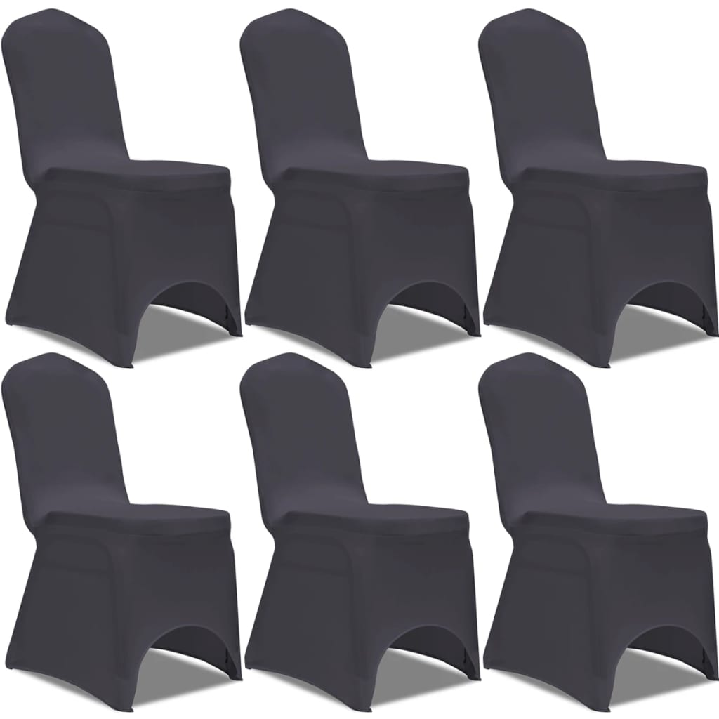 Stretch Chair Cover 6 pcs Anthracite