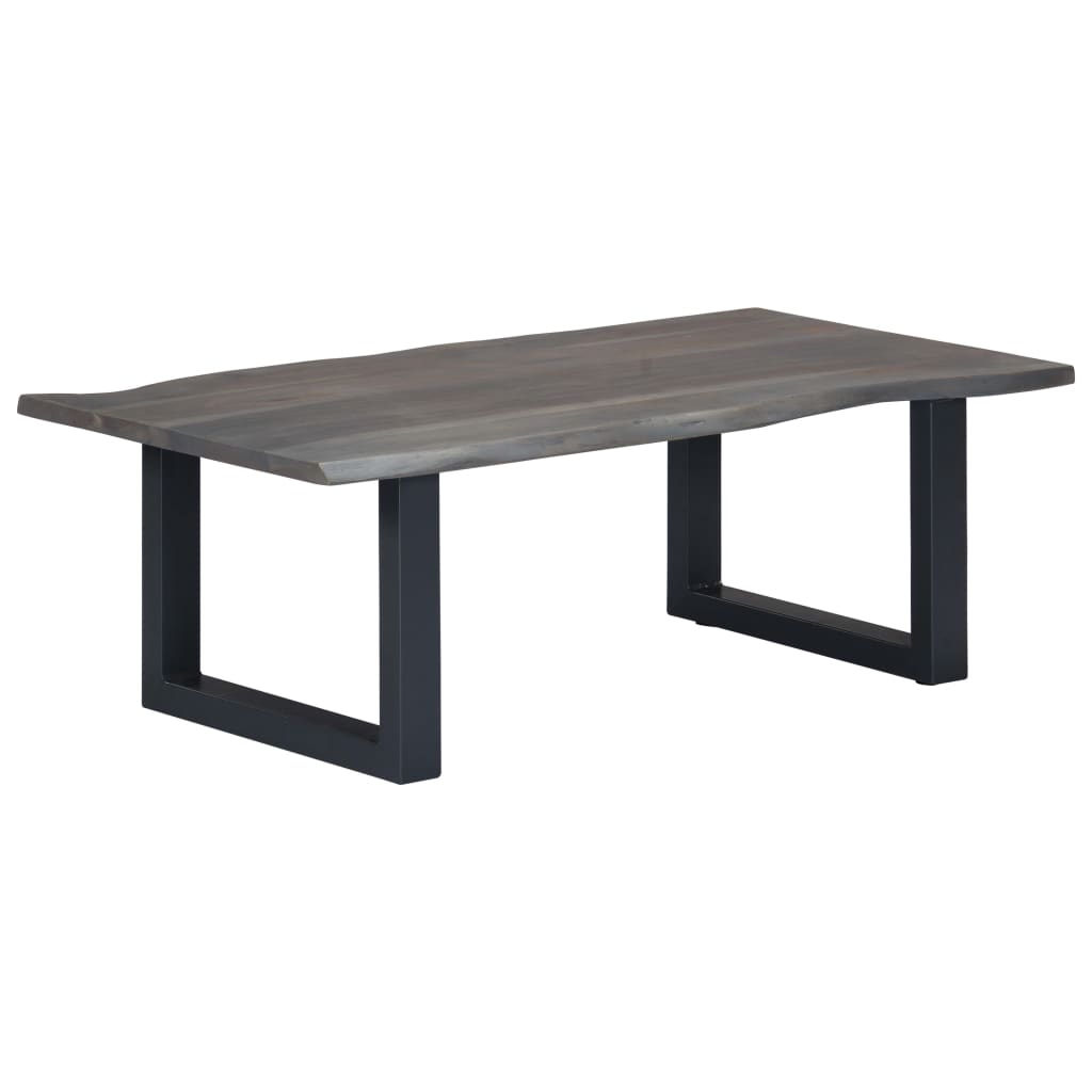 Coffee Table with Live Edges Grey 115x60x40cm Solid Acacia Wood
