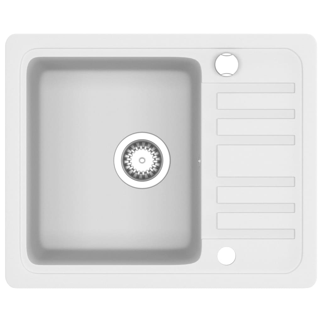 Granite Kitchen Sink Single Basin White
